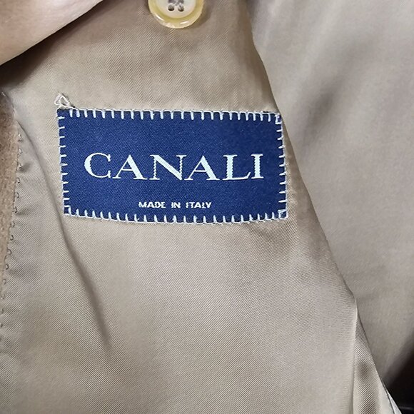 VTG Canali Italian Cashmere Blazer US 44L Camel Quiet Luxury Made In Italy - Picture 8 of 16
